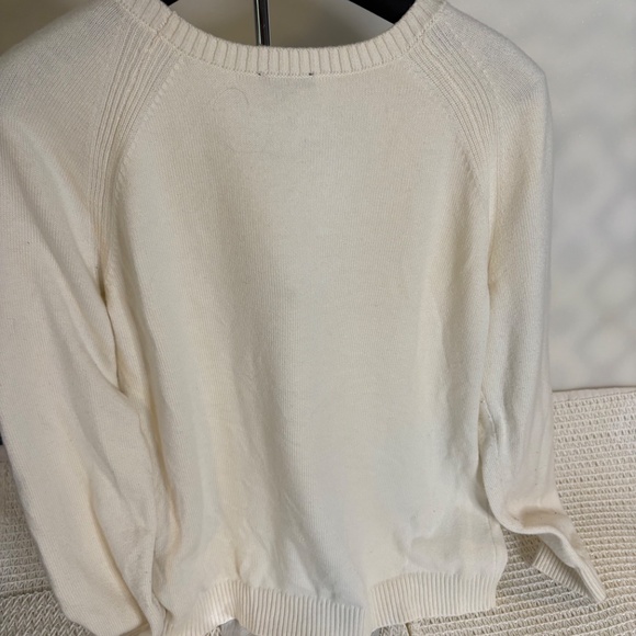 Womens Off White sweater with Navy Blue heart from Talbots Size: L-Petite - Picture 2 of 4